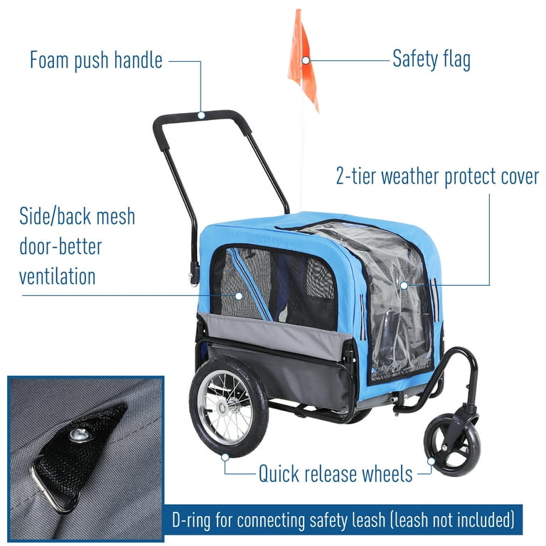 Aosom elite jr dog online bike trailer pet stroller