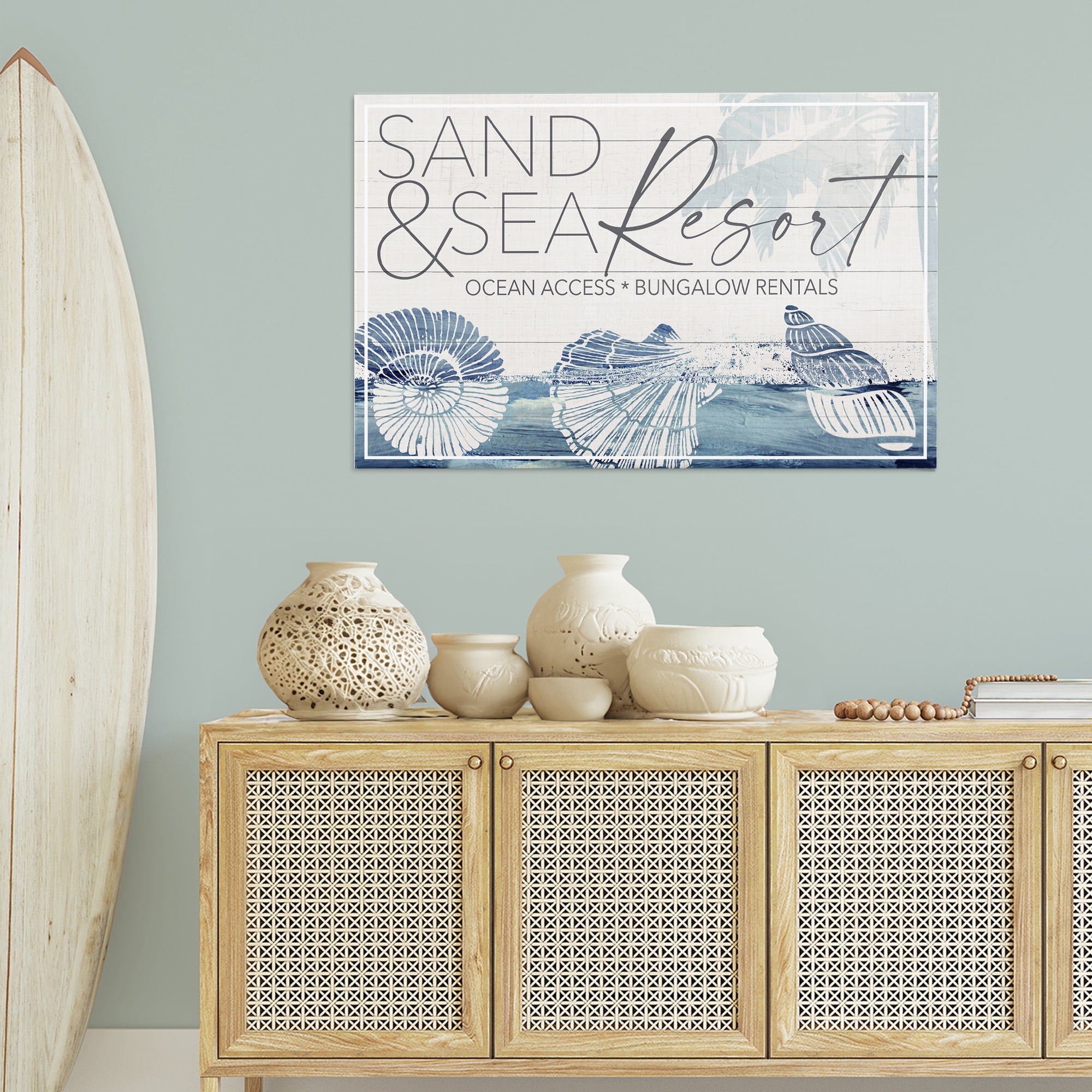 Stupell Industries Sand & Sea Resort Nautical & Beach Painting Wrapped Canvas Art Print Wall Art, 45 x 30