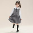 thumbnail image 2 of mgoYE 2t Girl Dress Easter Girls School Dress Cute Knee Length Sleeveless Jumper Dress for Kids(Grey,4-5 Years), 2 of 9