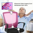 thumbnail image 2 of BestOffice Office Chair Ergonomic Cheap Mesh Rolling Swivel Modern Adjustable Stool Back Support for Women&men, Pink, 2 of 7