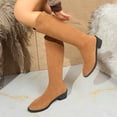 thumbnail image 6 of Knee High Boots for Women Flat Round Toe Suede Boots Slouchy Zipper Fashion Fall Winter Dress Tall Boot, 6 of 9