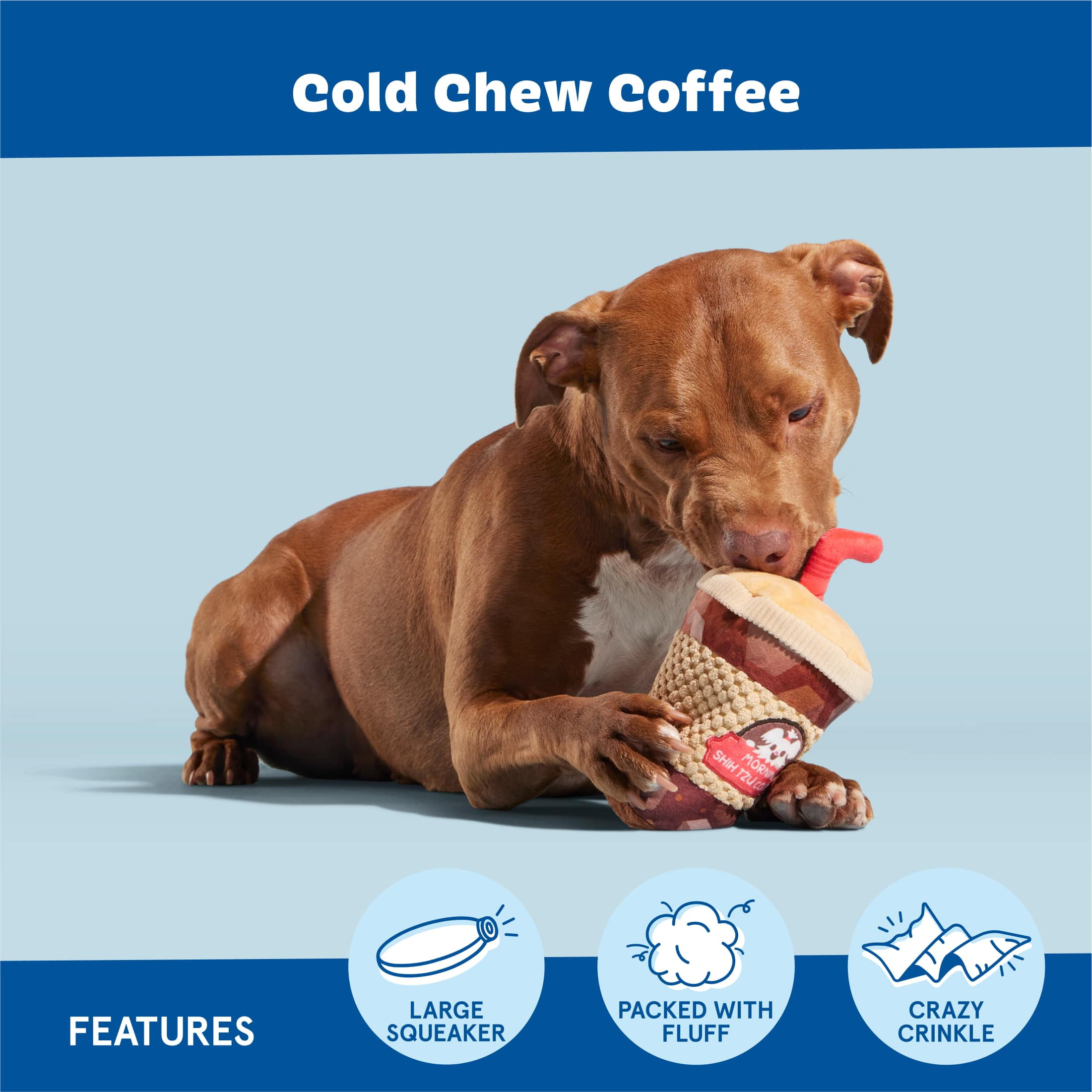 BARK Cold Chew Coffee Plush Dog Toy, All Dog Sizes