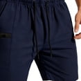 thumbnail image 4 of Hurxie Cargo Shorts for Men Hiking Shorts Summer Athletic Work Short with Zipper Pockets Running Travel Short Pants Navy,L, 4 of 7