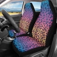 thumbnail image 2 of XYZCANDO 2 Pack Car Seat Covers for car Front Seats Car Front Seat Covers Decorative Removable, Van Auto Sedan Car Accessories, Neon Leopard Print, 2 of 10