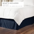 thumbnail image 4 of Tailored Pleated Bed Skirt Box Spring Frame Cover Dust Ruffle in Navy for King Size Bedding by Comfort Canopy, 4 of 12