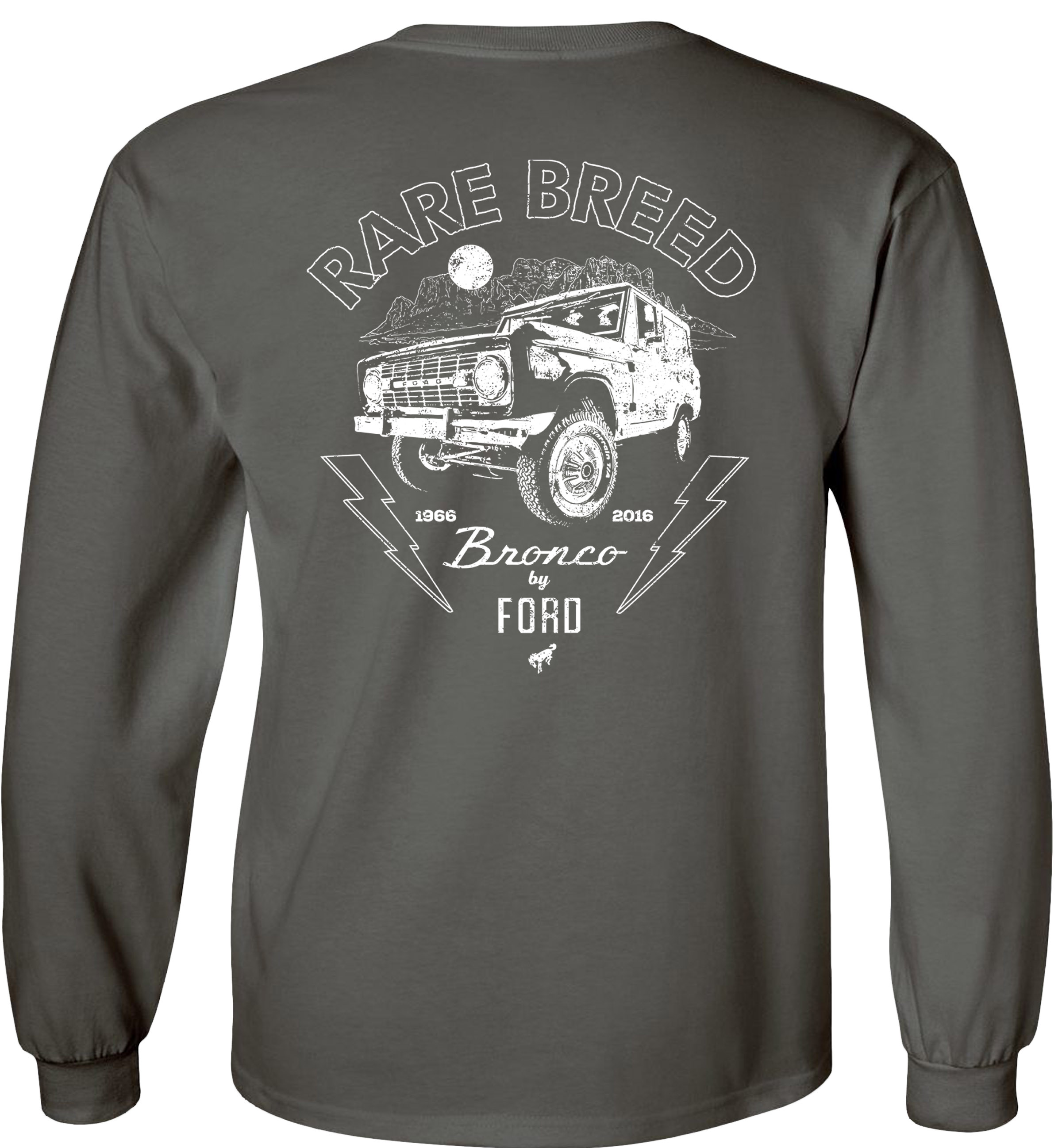 Fair Game Rare Breed 1966-2016 Ford Bronco Long Sleeve Shirt-Charcoal-XL