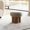 Greige + Broadcloth Pleat+3, variant on YANGXUN Mushroom Shaped Accent Stool 16.54 Round Brown Teddy Lamb Wool Seat Ottoman with Walnut Veneer PVC Barrel Base Multi-Purpose Footrest Shoe Changing Stool for Entryway Living Room