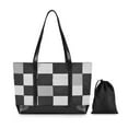 thumbnail image 7 of FORMRS Laptop Tote Bag for Women with 15.6" Computer Compartments Handbag, Black and Gray Plaid Pattern, 7 of 7