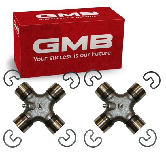 2 pc GMB Rear Shaft All Universal Joints compatible with Dodge Ram 1500 2000-2010 - Outside Lock Rings