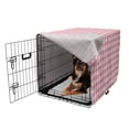 thumbnail image 2 of Pink Polka Dots Dog Crate Cover, Symmetric Abstract Rounds Monochrome Inspired Design, Easy to Use Pet Kennel Cover for Medium Large Dogs, 35" x 23" x 27", Pale Pink Dried Rose, by Ambesonne, 2 of 6
