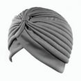 thumbnail image 2 of CHGBMOK Stretch Turbans Head Beanie Cover Twisted Pleated Headwrap Assorted Colors Hair Cover Hats for Women on Clearance, 2 of 2
