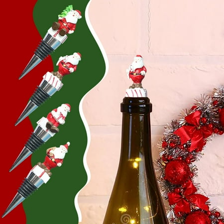 

Wine Stopperchristmas Exclusive Red Wine Stopper High Grade Resin Christmas Metal Bottle Stopper Gift Packaging Champagne Stopper (Multicolor)