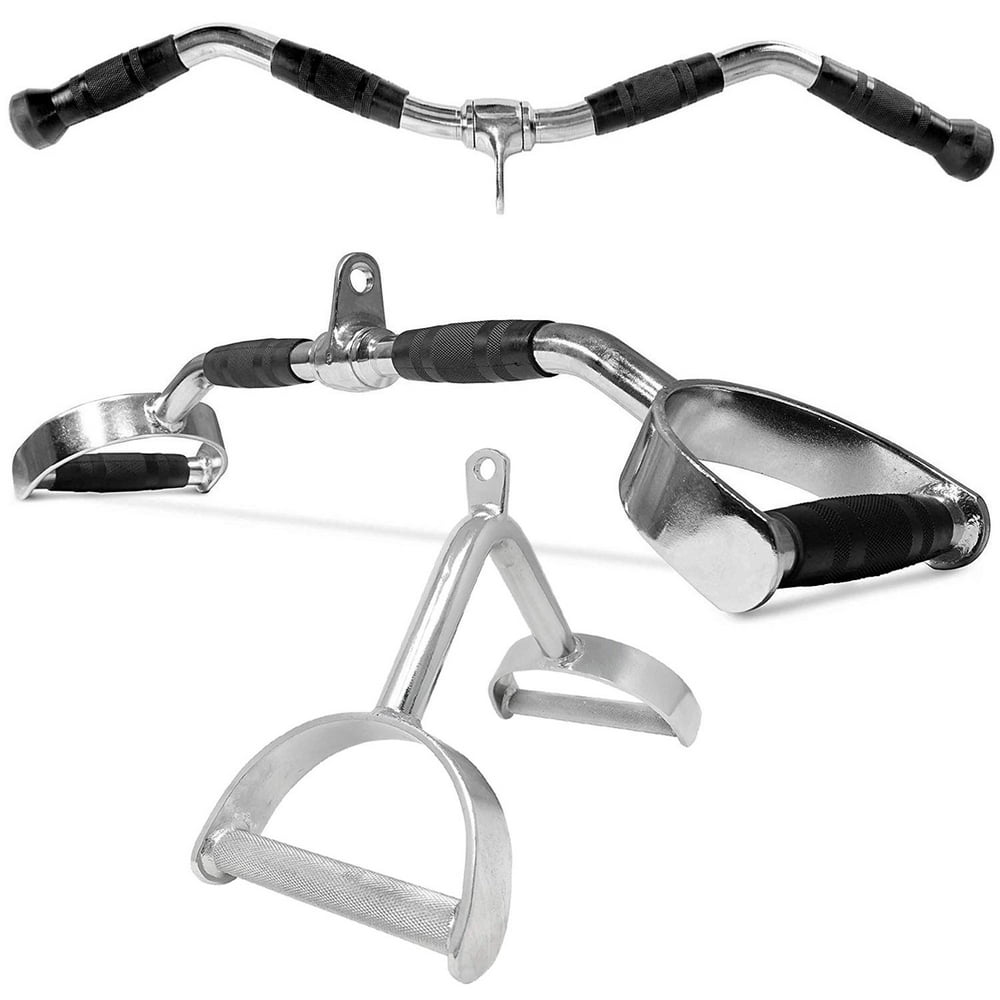 FITNESS MANIAC Double Stirrup D Handle Home Gym Cable Attachments Set