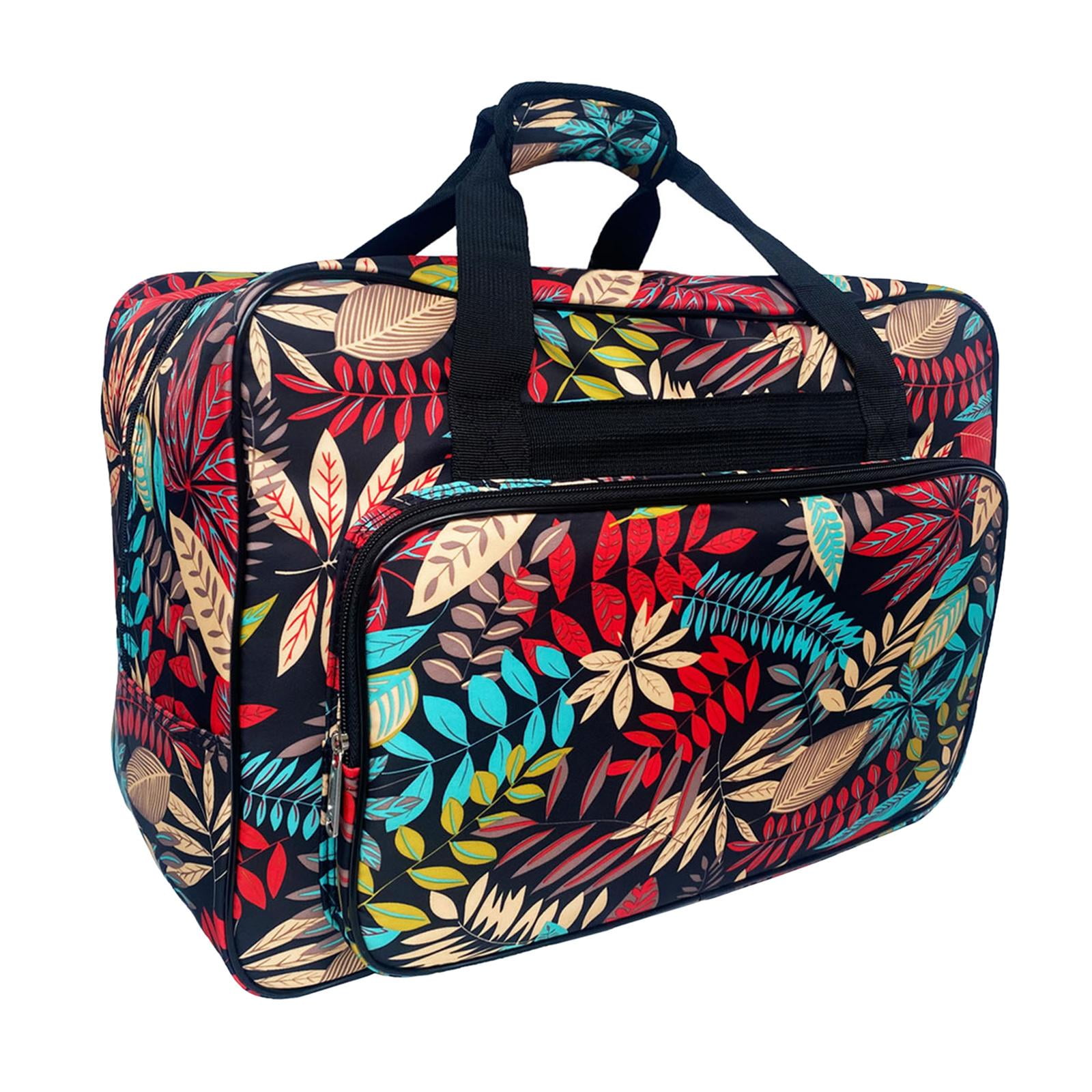 SINGER Sewing Storage Organizer Collapsible Tote Caddy, Craft Storage,  Tropical Animal Print, 1 Count