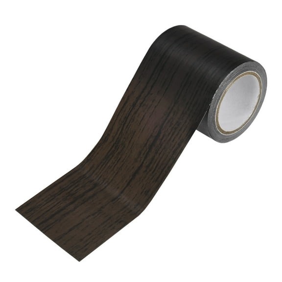 Uxcell 1-Roll Wood Grain Repair Tape, 2.24inch x 15ft Self-Adhesive Wood Floor Tape, Realistic Textured Repair [Black Wood]