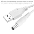 thumbnail image 3 of 2Pcs USB to DC Power Cable 2A 5V DC Power Cord 5.5x2.5mm Connector(3.3ft, White), 3 of 6