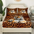 thumbnail image 5 of Tiger Bed Sheets Set Twin,Tiger Leopard Print Sheet Set,Safair Animal Sheets,Wildlife Flat Fitted Sheet,Black Brown Top Sheet, 5 of 7