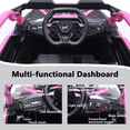 thumbnail image 4 of 24V 400W Kids Ride on Car UTV W/Remote Control, Powered Ride on Toys with 4 Wheels Suspension, 3 Speed, Music for Kids Age 3+, Magenta, 4 of 10