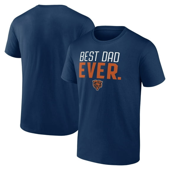 Men's Navy Chicago Bears Best Dad Ever Team T-Shirt