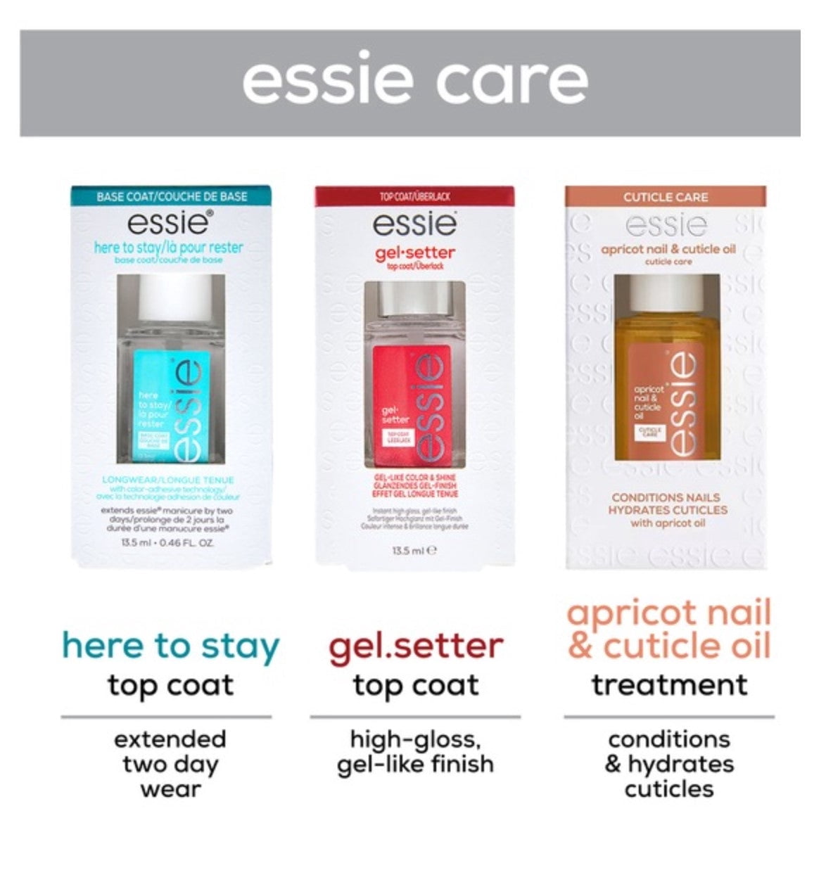 essie 3 Piece Mini Nail Care Essentials Starter Kit