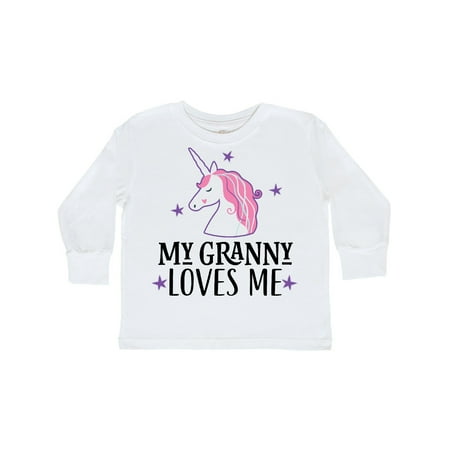 

Inktastic My Granny Loves Me Unicorn Gift Toddler Toddler Girl Long Sleeve T-Shirt