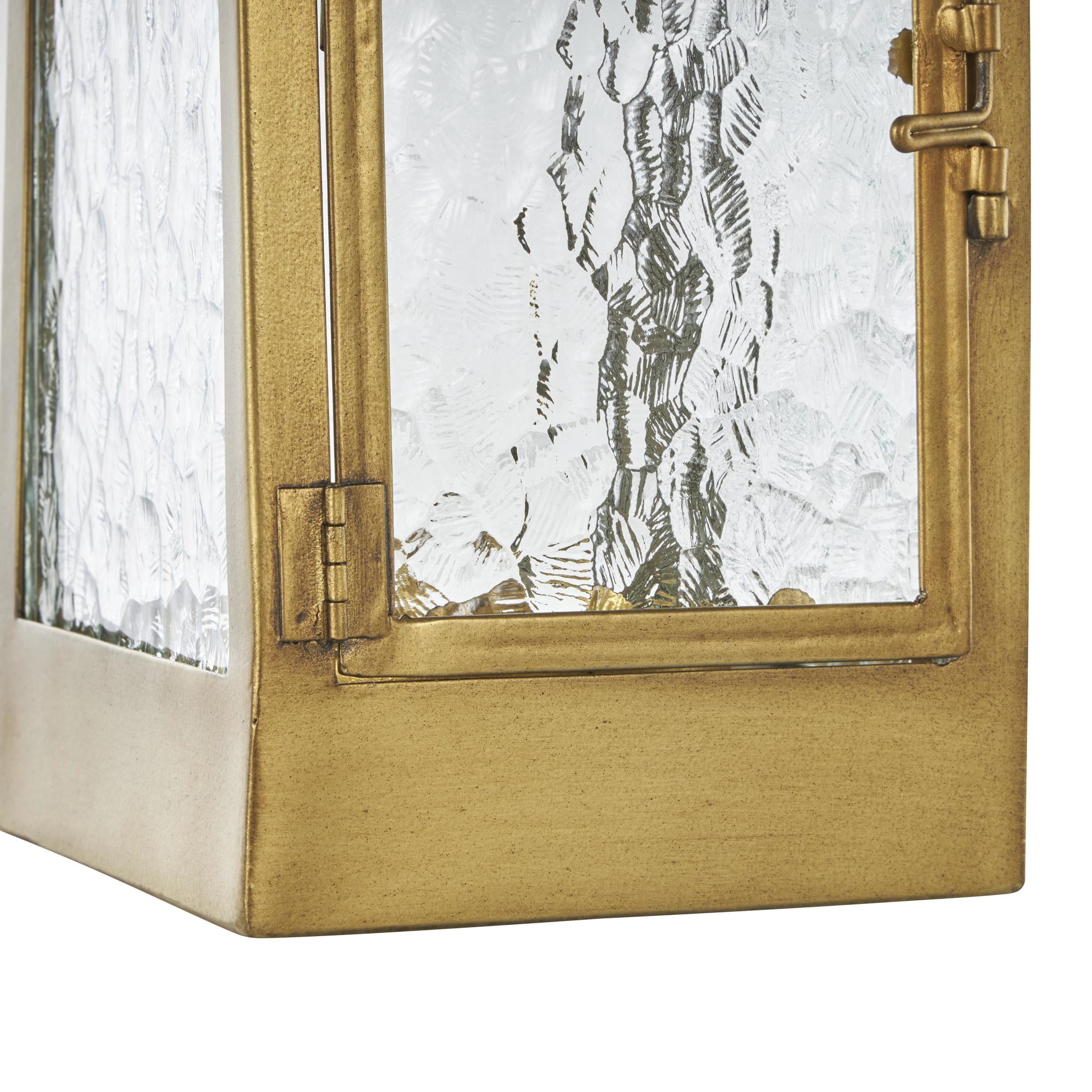DecMode Gold Metal Arched Candle Lantern with Top Handle