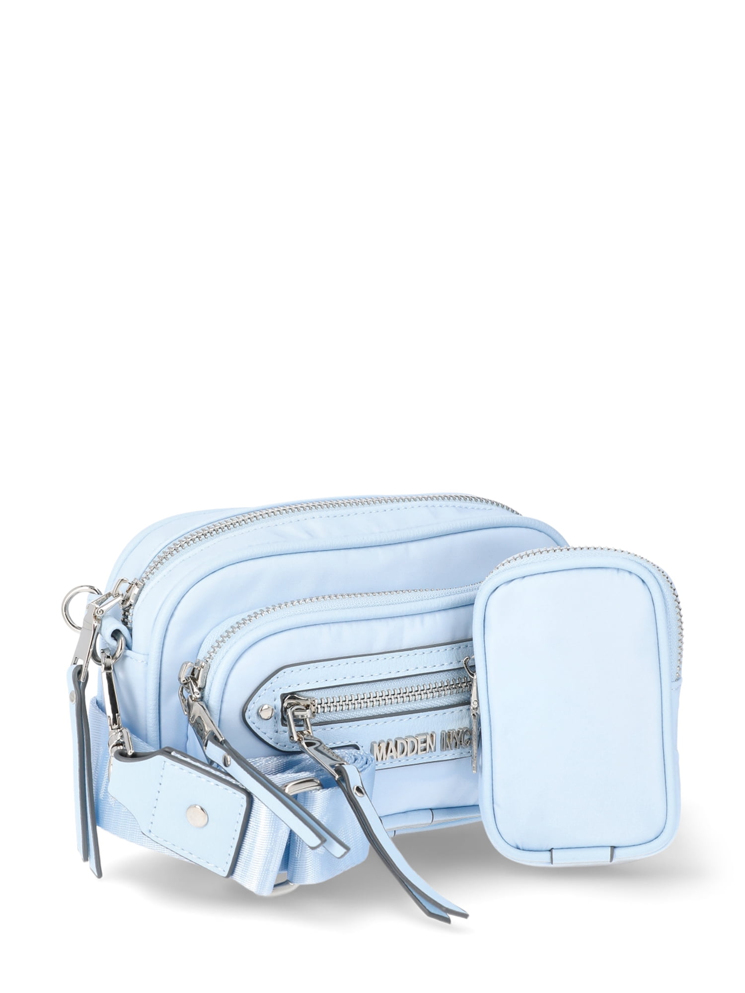Madden NYC Women's Mini Convertible Crossbody Bag with Pouch, Pastel Blue