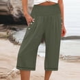 thumbnail image 1 of WILLBEST Pantalones Casuales de Verano para Mujer, de Color Liso, de Cintura Alta, Anchos y con Bolsillos y Botones. Chica, 1 of 4