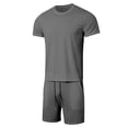 thumbnail image 5 of Short Set 2 Piece Sets T Shirt and Shorts Summer Outfits for Men Beach Shorts Matching Set, 5 of 5