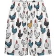 thumbnail image 3 of NICKSUN Shorts de Pyjama Amusants pour Hommes, Bas de Pyjama Doux avec Poches, Coq Coloré, S, 3 of 6