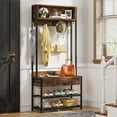 thumbnail image 2 of Tribesigns 3-in-1 Entryway Hall Tree with Drawer, Vintage Industrial Coat Rack with Shoe Storage Rack and Hutch for Living Room Bedroom, 2 of 4