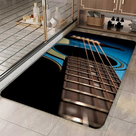 

Guitar Doormat Entrance Door Carpets Washable Non-slip Kitchen Rug Children Room Mat Custom Rugs Home Bath Mats Carpet Foot Cute Flannel Floor Mat Bathroom