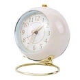thumbnail image 4 of Reloj de cuarzo silencioso de estilo moderno con luz LED de colores, soporte y función de repetición de alarma. Blanco, 4 of 9