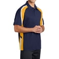 thumbnail image 4 of Mafoose Men's Tricolor Micropique Sport-Wick® Polo True Navy/ Gold/ White Medium, 4 of 5