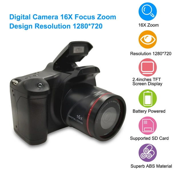 Digital Camera 16X Focus Zoom Design Resolution 1280*720 Supported S D