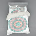 thumbnail image 2 of Mandala Duvet Cover Set, Geometric Curly Leaf Effects Culture, Bedding Set with Shams and Fitted Sheet, 3 Sizes, by Ambesonne, 2 of 3