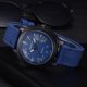 thumbnail image 3 of Reloj de cuarzo con banda de lona de personalidad Reloj masculino con esfera redonda grande de color sólido (azul real), 3 of 3