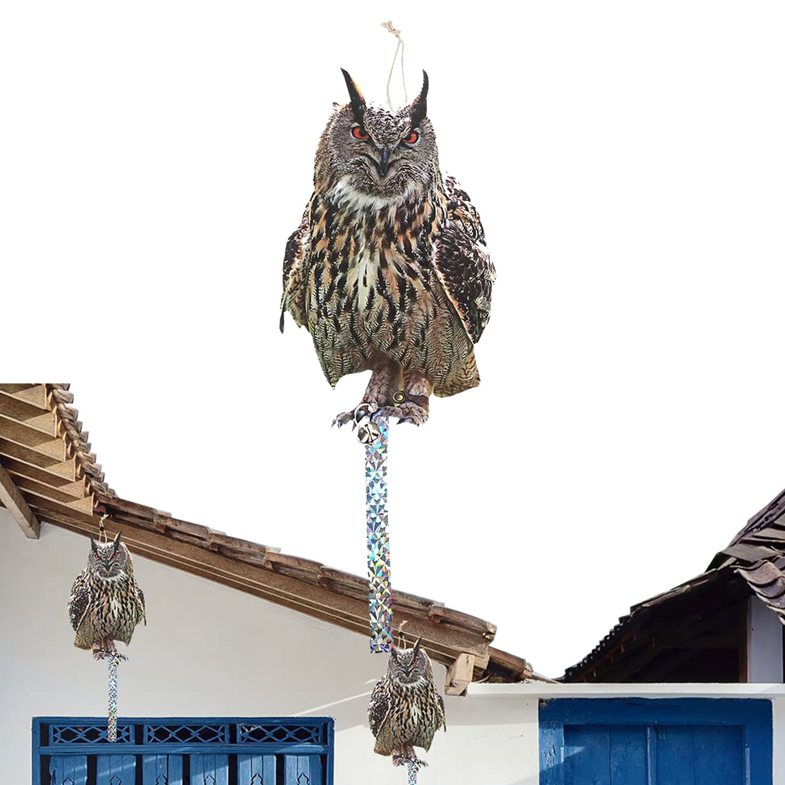 Houssem Scare Birds Away Owl Decoration Keep Birds Away Tool Bird