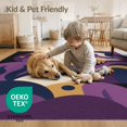 thumbnail image 4 of ODIKA 8'x10' Washable Area Rug Purple Gold Abstract Celestial Design Geometric and Astral Motifs with Modern Artistry for Living Room, Under Sectional, Family , Durable, Non-Slip, 4 of 7