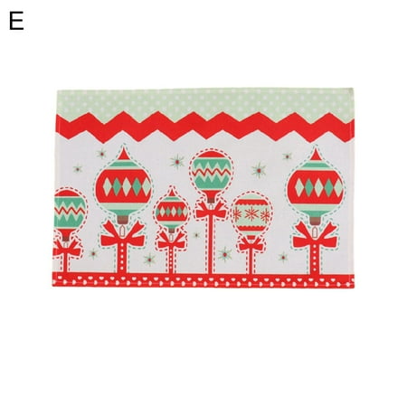 

Hadanceo Place Mat Flexible Christmas Themed Pattern Place Pad Anti-slip Attractive Holiday Supplies
