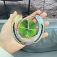 thumbnail image 4 of YOHAVEN 3.94" Irish Four Leaf Clover Christmas Ornament Horseshoe Wall Hanging Lucky Decor for Home Office Shelf, Christmas Decorations, Christmas Gifts, Holiday Party Decor, 4 of 9