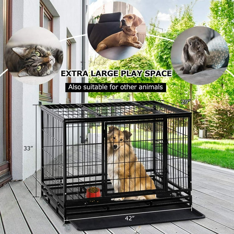 YRLLENSDAN 36 48 42 inch Heavy Duty Large Dog Crate for Large Dogs