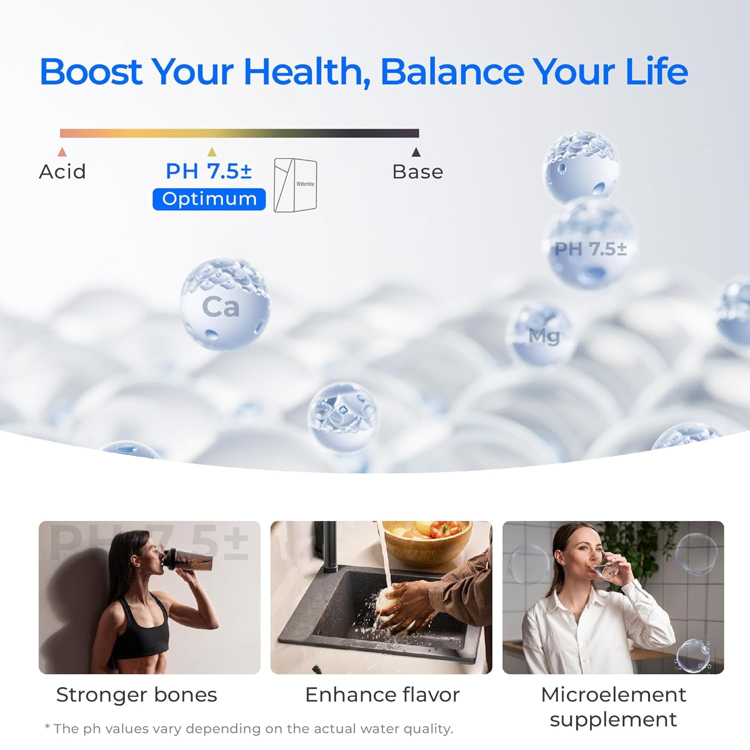 Waterdrop X16 Reverse Osmosis System,,Tankless ,1600 GPD,Alkaline Mineral pH+,BPA Free,11-Stage Filtration ,NSF/ANSI 58&372 Certified