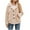 Khaki, variant on Fesfesfes Plush Coat for Women Fall Winter Lapel Solid Color Long Sleeve Button Plush Jacket Tops Under $10