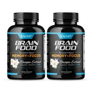 Snap Supplements Nootropics Brain Booster with Bacopa Extract, Memory and Focus Support, 60 Capsules, 2-Pack