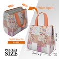 thumbnail image 3 of Pioneer Flower Floral Print Pattern Insulated Lunch Bag for Women & Adults,Large Portable Soft Cooler Lunch Bag,Thermal Food Storage Tote with Pearl Cotton,8.66L,8.75x5.75x9.5 Inch, 3 of 6