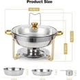 thumbnail image 4 of Eastvita Ensemble de 2 Buffets Ronds de 5 Qt en Acier Inoxydable avec Couvercle, Support, Couvercle en Verre, Serveurs de Buffet, Réchauffeurs pour Fêtes, Mariages, Camping, Dîners, Or, 4 of 4