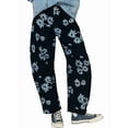 thumbnail image 3 of Vaqueros Rectos, Holgados, Informales, de Tiro Medio y Pierna para Mujer, Estilo Boyfriend Y2K, Pantalones Cortos de Mezclilla Flores Negras S, 3 of 10