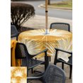 thumbnail image 5 of Outdoor Tablecloth with Umbrella Hole for Patio/Picnic/Party/Camping, Golden Yellow Palm Leaves Waterproof Table Cloth Square Cover Washable, Summer Tropical Botanical (60"x 60"), 5 of 9