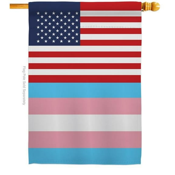 Americana Home & Garden H148049-BO US Transgender Support Pride 28 x 40 in. Double-Sided Decorative Vertical House Flags for Decoration Banner Garden Yard Gift